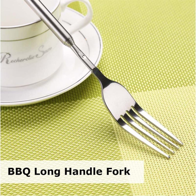 Cuifati Family Dinner Folk ?for BBQ, Dinner, Dessert, Sausages, Hot Dogs, Vegetables etc?22.1 to 64.6cm adjustable ?Sturdy and Stainless Steel (1) - Image 5